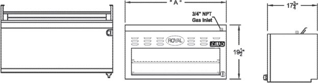 Royal - Delux 60" Stainless Steel Cheese Melter Broiler - RDCM-60