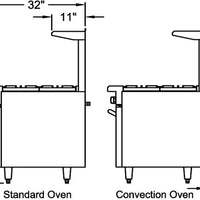 Royal - Delux 60″ Stainless Steel Gas Range with 10 Open Burners and 24" Raised Griddle - RDR-6RG24