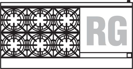 Royal - Delux 60″ Stainless Steel Gas Range with 10 Open Burners and 24" Raised Griddle - RDR-6RG24