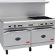 Royal - Delux 60″ Stainless Steel Gas Range with 10 Open Burners and 24" Raised Griddle - RDR-6RG24