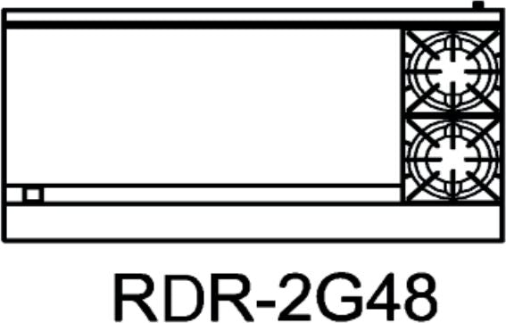 Royal - Delux 60″ Stainless Steel Gas Range with 2 Open Burners and 48” Wide Griddle - RDR-2G48