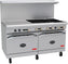 Royal - Delux 60″ Stainless Steel Gas Range with 6 Open Burners and 24” Wide Griddle - RDR-6G24