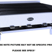 Royal - Delux 62″ Stainless Steel Heavy Duty Lava Rock Char Broiler - 6223