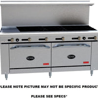 Royal - Delux 72″ Stainless Steel Gas Range with 12 Open Burners - RDR-12
