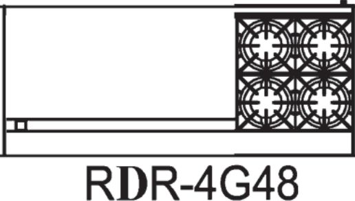 Royal - Delux 72″ Stainless Steel Gas Range with 4 Open Burners - RDR-4G48