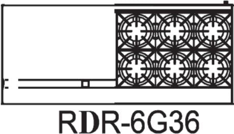 Royal - Delux 72″ Stainless Steel Gas Range with 6 Open Burners - RDR-6G36