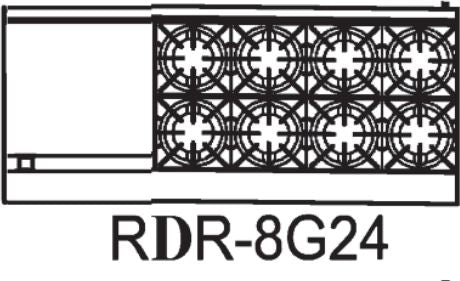 Royal - Delux 72″ Stainless Steel Gas Range with 8 Open Burners - RDR-8G24