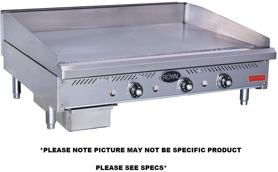 Royal - Delux 72″ Stainless Steel Heavy Duty Deep Snap Action Griddles - RDSAC-72-D