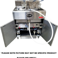 Royal - Delux 75 Lb Gas Fryer with Built in Filter and Electro Mechanical Thermostat (2 Tanks) - RFT-75-2-CM