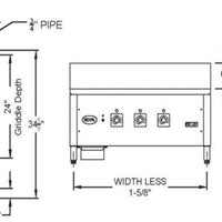 Royal - Delux 84" Stainless Steel Solid State Infrared Turbo Griddle - RD100-84