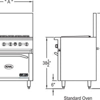 Royal - Delux Stainless Steel 24" Wide Radiant Broiler With 20" Wide Oven - RDR-24RB-120