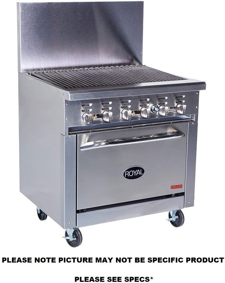 Royal - Delux Stainless Steel 24" Wide Radiant Broiler With 20" Wide Oven - RDR-24RB-120