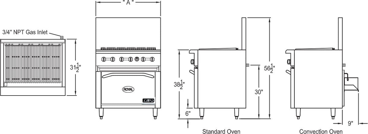 Royal - Delux Stainless Steel 24" Wide Radiant Broiler With Storage Base - RDR-24RB-XB