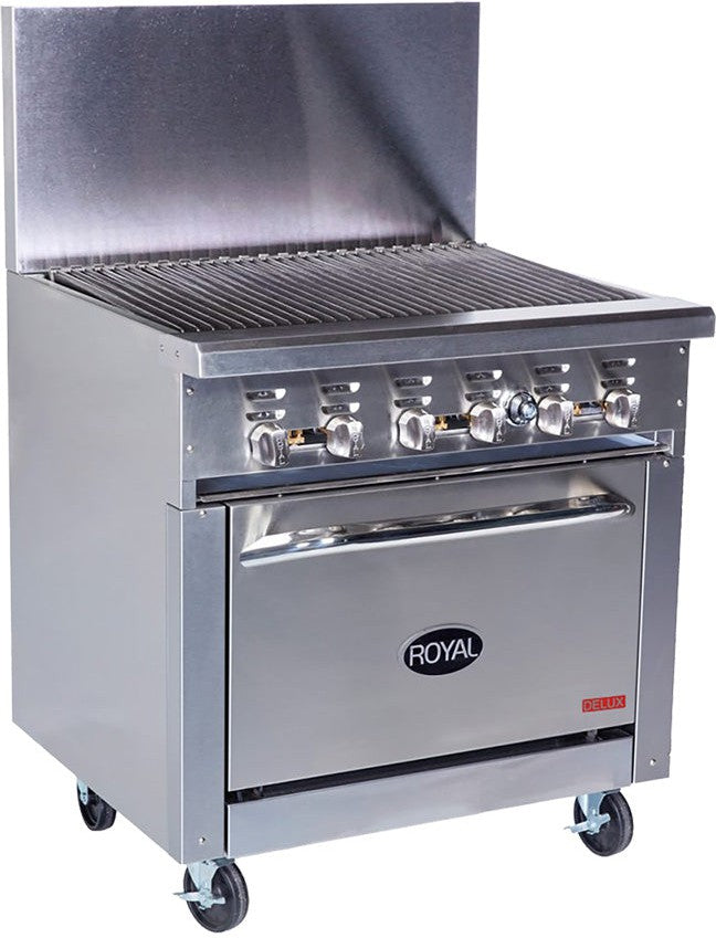Royal - Delux Stainless Steel 36" Wide Radiant Broiler With 26.5" Wide Oven - RDR-36RB-126