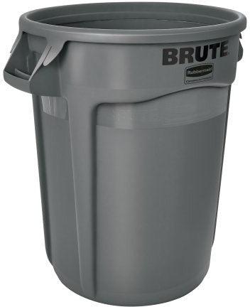 Rubbermaid - 32 Gal BRUTE Gray Round Waste Container Without Lid - RU2632GRY
