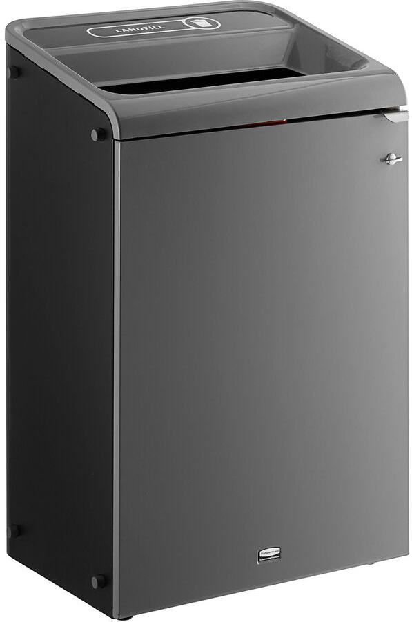 Rubbermaid - 33G Black Configure Waste Landfill Container with Label says "Landfill" - RCP1961628B