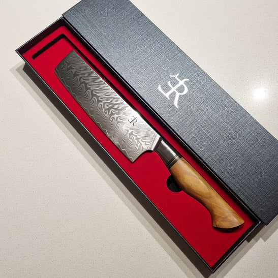 Ryda Knives - 7" Nakiri Knife 73 Layer Damascus - ST650-7-Nakiri-Knife