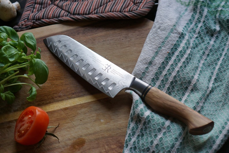 Ryda Knives - 7" Santoku Knife 73 Layer Damascus - ST650-7-Santoku-Knife