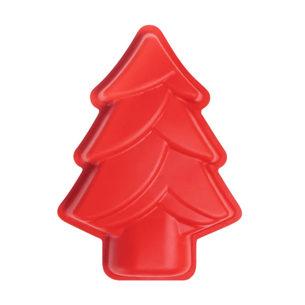 Fat Daddio's - Non-Stick Silicone 3 Cup Bakeware Red Holiday Tree - SMF-203