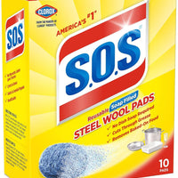 S.O.S - Soap Filled Steel Wool Cleaning Pads, 10/Bx - HP02950