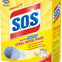 S.O.S - Soap Filled Steel Wool Cleaning Pads, 10/Bx - HP02950