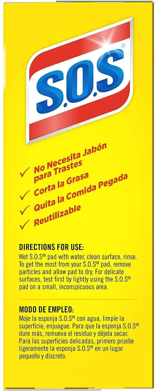 S.O.S - Soap Filled Steel Wool Cleaning Pads, 10/Bx - HP02950