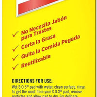 S.O.S - Soap Filled Steel Wool Cleaning Pads, 10/Bx - HP02950