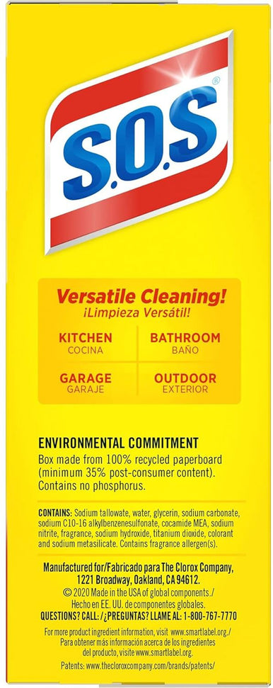 S.O.S - Soap Filled Steel Wool Cleaning Pads, 10/Bx - HP02950