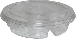 Sabert - 10.25" PETE 4 Compartment Produce Tray with Lid Combo, 100/Cs - C131104