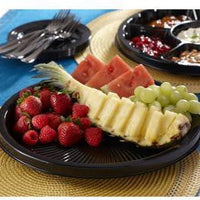 Sabert - 12" Black Nova Plus Round Platter with Clear High Dome Lid, 25/cs - C9512