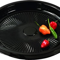Sabert - 12" Black Nova Plus Round Platter with Clear High Dome Lid, 25/cs - C9512