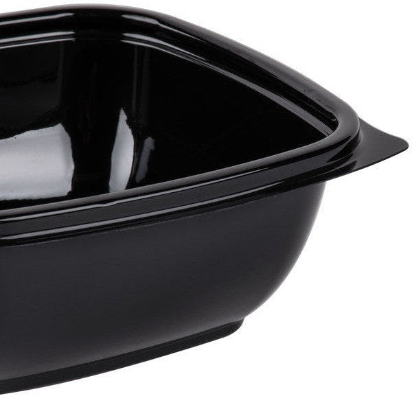 Sabert - 12 Oz Black Square Plastic Containers - 500/cs - 95012B500 (Special Order Item)