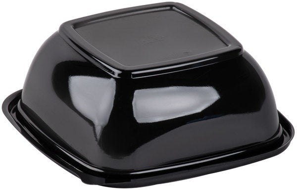 Sabert - 12 Oz Black Square Plastic Containers - 500/cs - 95012B500 (Special Order Item)