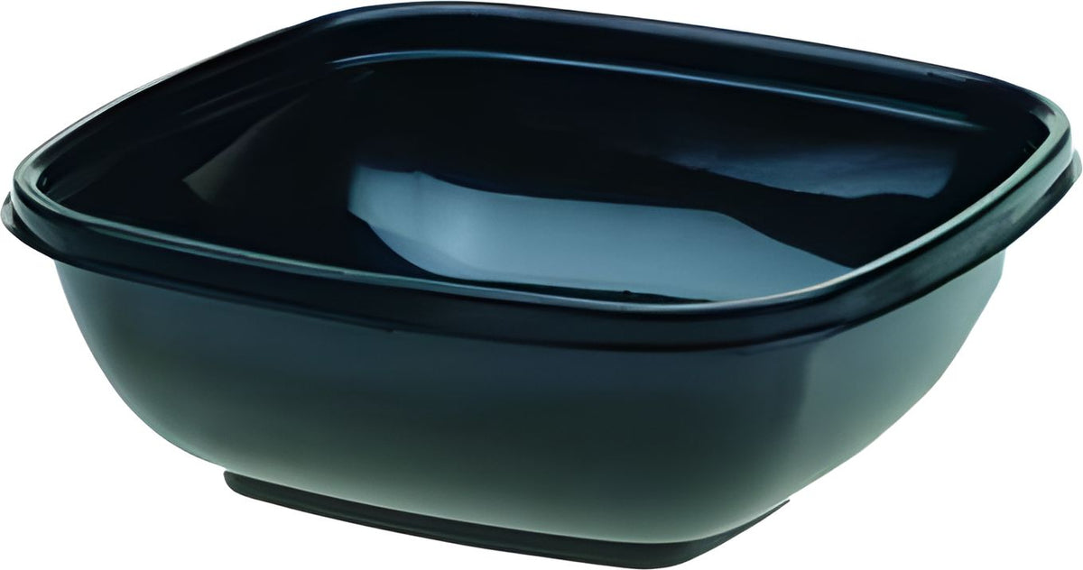 Sabert - 12 Oz Black Square Plastic Containers - 500/cs - 95012B500 (Special Order Item)