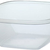 Sabert - 12 Oz Square Plastic Bowls with Lid and Spork Combo, 250/Cs - C15012B250UCL