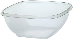 Sabert - 12 Oz Square Plastic Bowls with Lid and Spork Combo, 250/Cs - C15012B250UCL