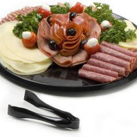 Sabert - 12" Sturdiware Black Plastic Platter, 36/Cs - 9012