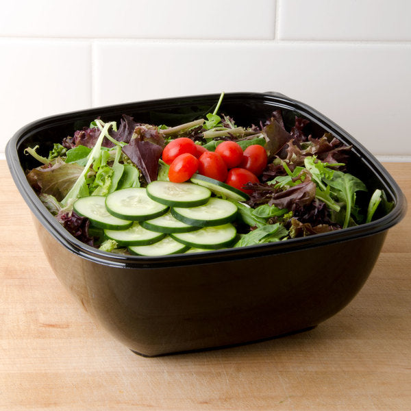 Sabert - 160 Oz Black Square Catering Bowls, Pack of 500 - 94160B50