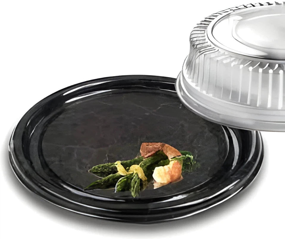 Sabert - 18" Marble Flat Tray with Lid Combo, 50/cs - C818 (Special Order Item)