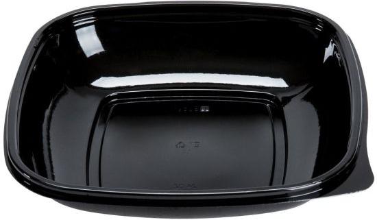 Sabert - 24 Oz. Black Medium Square Bowl, 300/Cs - 4403264