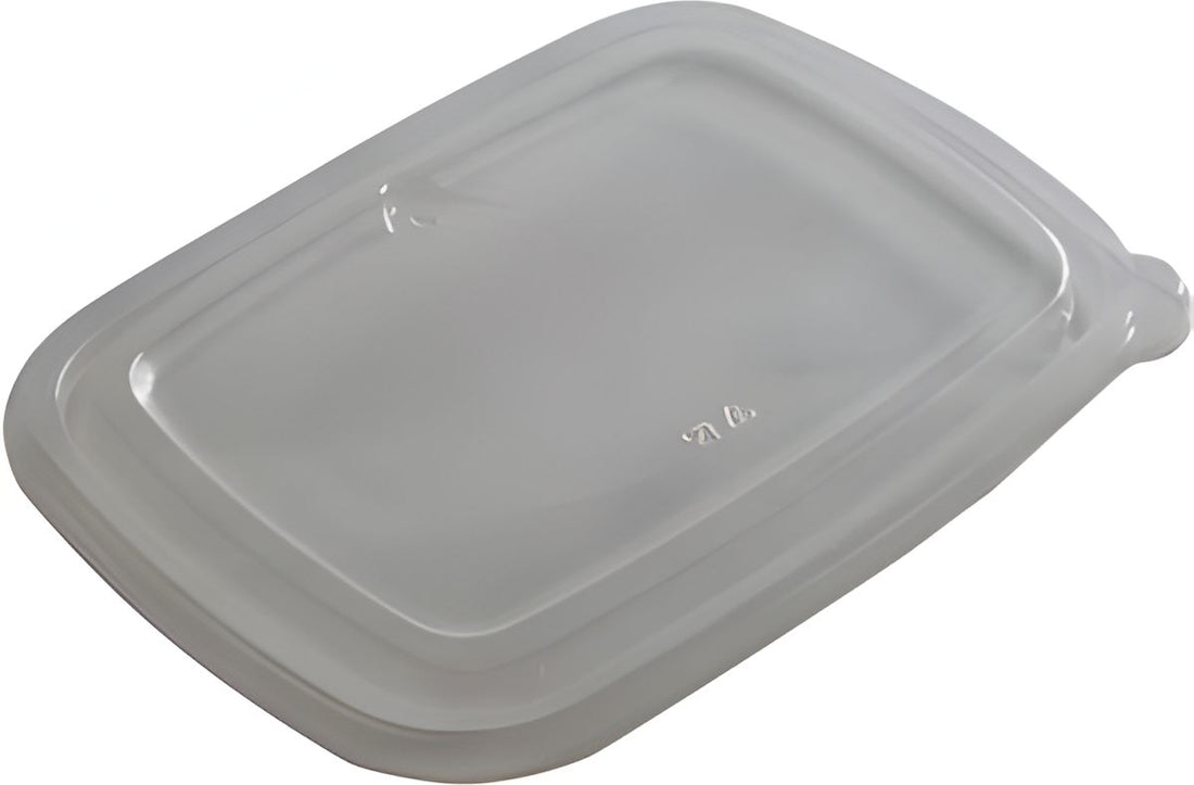 Sabert - 28 Oz Clear Lid Fits For Rectangle PLA Pulp Container, Pack of 150 - 51841D150