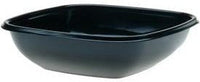 Sabert - 32 Oz Black Large Square Bowl with Clear Dome Lid, 75/Cs - 99032B75 (Special Order Item)