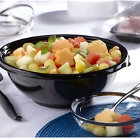 Sabert - 32 Oz Black Round Plastic Bowl, 300/Cs - 77032B300