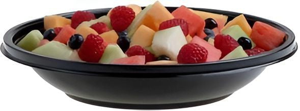 Sabert - 32 Oz Shallow Black Round Plastic Bowls, 100/Cs - 93032A100 (Special Order Item)