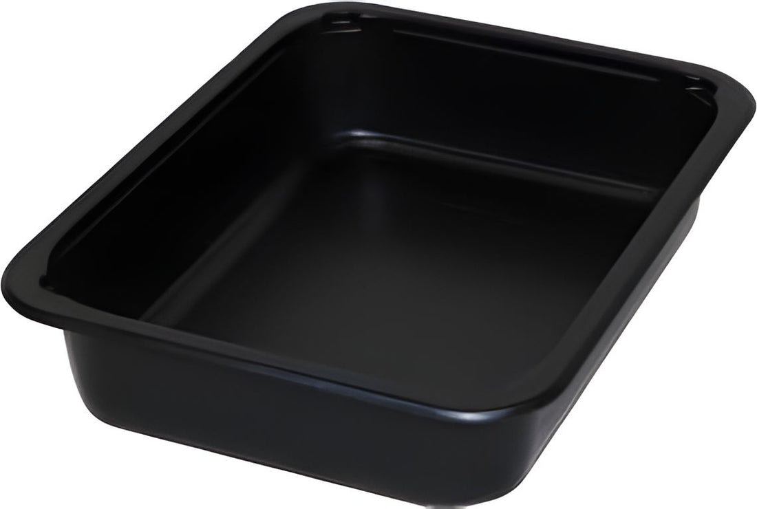 Sabert - 40 Oz Black Medium CPET Ovenable Plastic Containers, 390/Cs - 36581FG390
