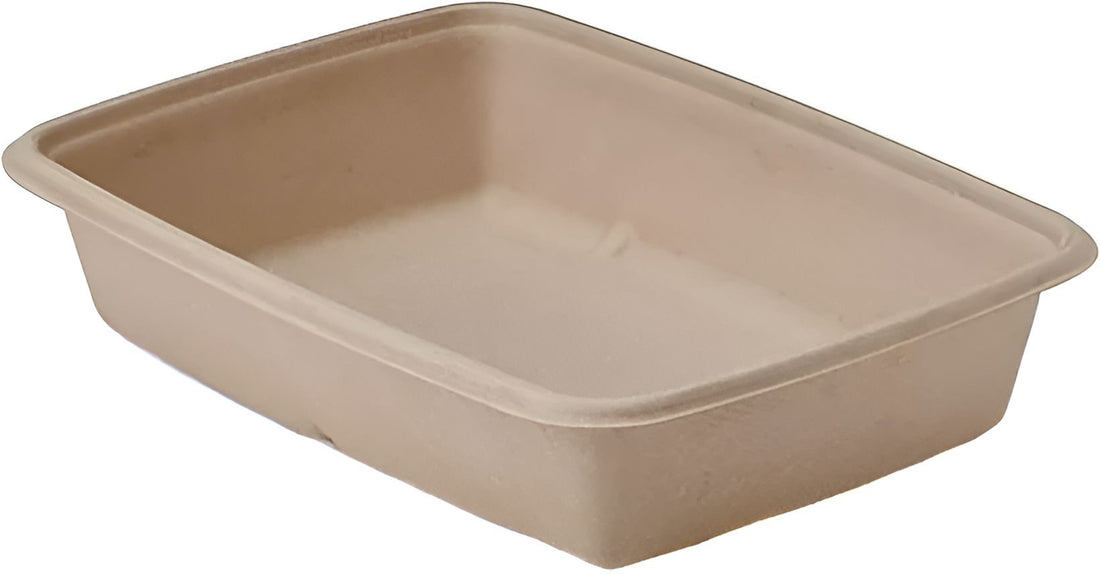 Sabert - 6" x 9" x 1.75", 30 Oz Rectangle Pulp Container, 300/cs - 46130F300TPLS