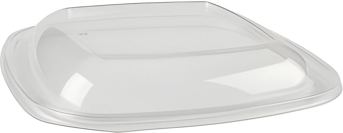 Sabert - 64 Oz Clear Square Plastic Bowl with Lid Combo, 75/Cs - C19064B75 (Special Order Item)