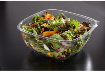 Sabert - 64 Oz Clear Square Plastic Bowl with Lid Combo, 75/Cs - C19064B75 (Special Order Item)