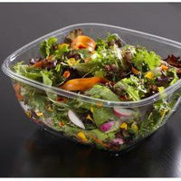 Sabert - 64 Oz Clear Square Plastic Bowl with Lid Combo, 75/Cs - C19064B75 (Special Order Item)