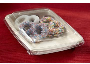 Sabert - 9.25 x 6.75 Clear Lid Fits with Rectangle Pulp Containers - 300/Cs - 51601F300PCR